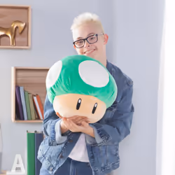 Tomy Club Mocchi-Mocchi Super Mario 1-Up Mushroom Mega Plush Toy, 15 inch - Additional view 4