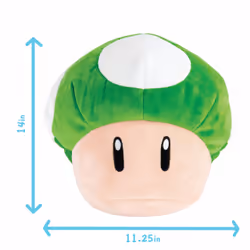 Tomy Club Mocchi-Mocchi Super Mario 1-Up Mushroom Mega Plush Toy, 15 inch - Additional view 5