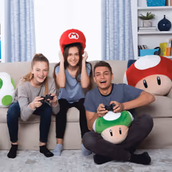 Tomy Club Mocchi-Mocchi Super Mario 1-Up Mushroom Mega Plush Toy, 15 inch - Additional view 6
