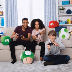 Tomy Club Mocchi-Mocchi Super Mario 1-Up Mushroom Mega Plush Toy, 15 inch - Additional view 7