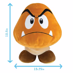Tomy Club Mocchi-Mocchi Super Mario Goomba Mega Plush Toy, 15 inch