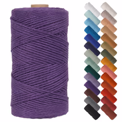 NOANTA Deep Purple Macrame Cord 2mm x 220yards, Colored Macrame Rope, Cotton Rope Macrame Yarn, Colorful Cotton Craft Cord fo ...