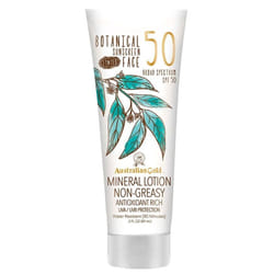 Australian Gold Botanical Sunscreen Tinted Face Mineral Lotion SPF 50, 3 Ounce | Broad Spectrum | Water Resistant