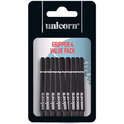 Unicorn BLACK GRIPPER 4 MOULDED GRIP DART SHAFTS/STEMS - MULTI PACK 5 SETS