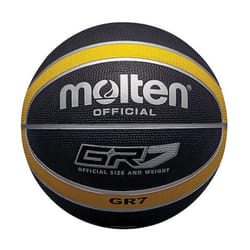 Molten GR7 Indoor Outdoor Rubber Basketball Ball Black/Yellow - Black, 5