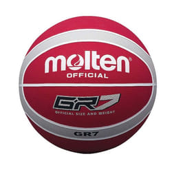 Molten GR7 Indoor Outdoor Rubber Basketball Ball Red/Silver - Red, 5