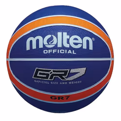 Molten GR7 Indoor Outdoor Rubber Basketball Ball Orange/Blue - Orange, 6