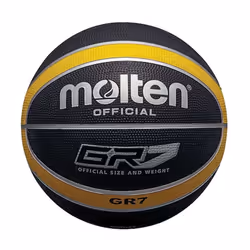 Molten GR7 Indoor Outdoor Rubber Basketball Ball Black/Yellow - Black, 7