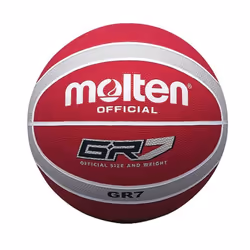 Molten GR7 Indoor Outdoor Rubber Basketball Ball Red/Silver - Red, 6