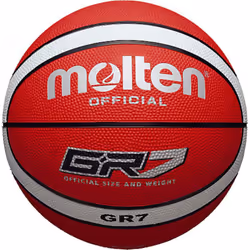 MOLTEN GR7 BASKETBALL OUTDOOR PLAY FIBA APPROVED 12 PANEL BALL RED/SILVER SIZE 7