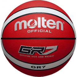 MOLTEN GR7 BASKETBALL OUTDOOR PLAY FIBA APPROVED 12 PANEL BALL RED/SILVER SIZE 7