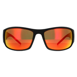 Bolle King Sunglasses Matt Black Metal Red Frame TNS Fire B20 Lens