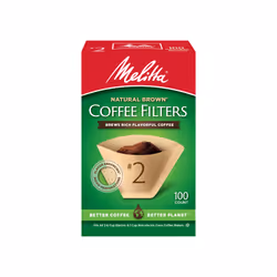 Melitta #2 Cone Coffee Filters Unbleached Natural Brown 100 Count (Pack of 3) 300 Total Filters Count - Packaging May Vary