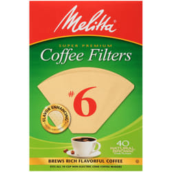 Melitta #6 Cone Coffee Filters  Unbleached Natural Brown  40 Total Filters Count - Packaging May Vary