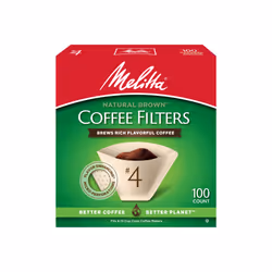 Melitta #4 Cone Coffee Filters Unbleached Natural Brown 100 Count Pack of 6 600 Total Filters Count - Packaging May Vary