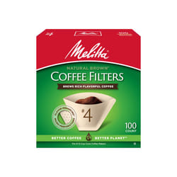 Melitta #4 Cone Coffee Filters  Unbleached Natural Brown  100 Count Pack of 6 600 Total Filters Count - Packaging May Vary