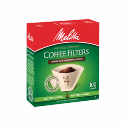 Melitta #4 Cone Coffee Filters  Unbleached Natural Brown  100 Count Pack of 6 600 Total Filters Count - Packaging May Vary
