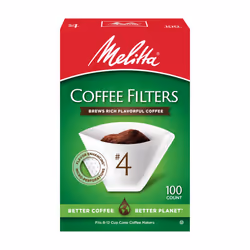 Melitta #4 Cone Coffee Filters White 100 Count (Pack of 6) 600 Total Filters Count - Packaging May Vary