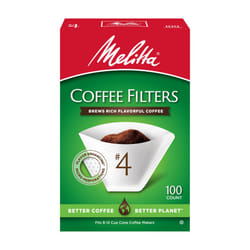 Melitta #4 Cone Coffee Filters  White  100 Count (Pack of 6) 600 Total Filters Count - Packaging May Vary