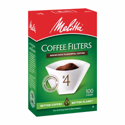 Melitta #4 Cone Coffee Filters  White  100 Count (Pack of 6) 600 Total Filters Count - Packaging May Vary