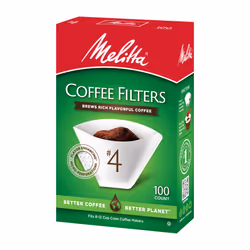 Melitta #4 Cone Coffee Filters  White  100 Count (Pack of 6) 600 Total Filters Count - Packaging May Vary