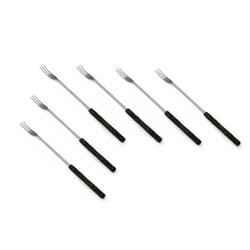 Swissmar Set of 6 Cheese Fondue Forks  Dark Wood Handles