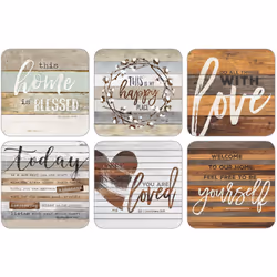Legacy Publishing Group Inspirational Round CorkBacked Coaster Set 6Count Multicolor
