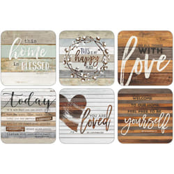 Legacy Publishing Group Inspirational Round CorkBacked Coaster Set  6Count  Multicolor