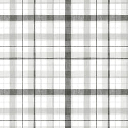 Norwall CK36628 Linen Plaid prepasted Wallpaper  Black  Grey