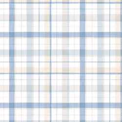 Norwall CK36629 Linen Plaid Bolt Wallpaper  Blue  Beige