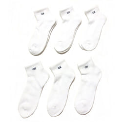 Calvin Klein Men's Socks - Cotton Cushioned Above Ankle Athletic Mini-Crew Socks (6 Pack)  Size Shoe Size: 7-12  White