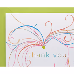 Papyrus Thank You Cards with Envelopes  Swirl Glitter (14-Count)