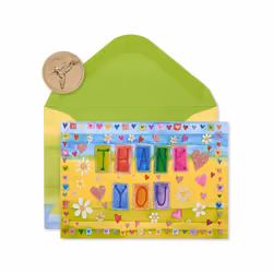 Papyrus Thank You Cards with Envelopes  Glitter Hearts (14-Count)