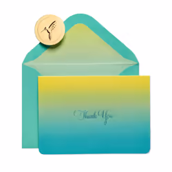 Papyrus Thank You Cards with Envelopes Teal Ombre (16-Count)