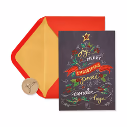 Papyrus Christmas Cards Boxed  Chalkboard Holiday Tree (14-Count)