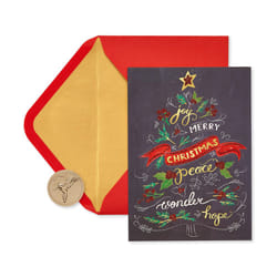 Papyrus Christmas Cards Boxed  Chalkboard Holiday Tree (14-Count)