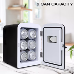 4L Mini Fridge Portable Mini Fridge For Bedrooms Black