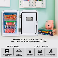 4L Mini Fridge Portable Mini Fridge For Bedrooms Black