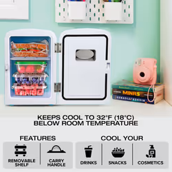 4L Mini Fridge Portable Mini Fridge For Bedrooms Aqua
