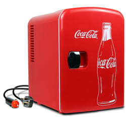 Coke Mini Fridge For Bedrooms 4L Small Fridge 6 Can Table Top Fridge