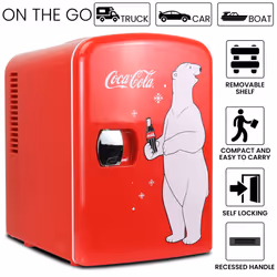 4L Coke Mini Fridge Portable Mini Fridge For Bedrooms Office Table Top Small Fridge
