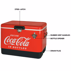 Coca-Cola Ice Chest Cooler Cool Box with Bottle Opener 51L