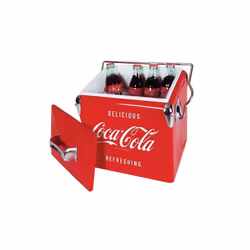 Coca-Cola Retro Ice Chest Cooler Cool Box with Bottle Opener 13L