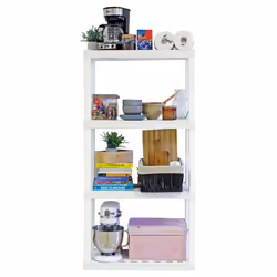 Oskar 4 Tier Large Plastic Shelving Unit Heavy Duty Storage Shelf