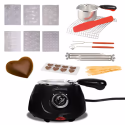 Total Chef Black Chocolatiere Mini Fondue Pot and Candy-Maker