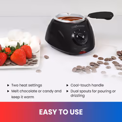 Total Chef Black Chocolatiere Mini Fondue Pot and Candy-Maker