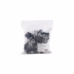 Universal Medium Binder Clips  Steel Wire  5/8"""" Cap  1-1/4"""" Wide  Black/Silver  12/Pack  36 Total