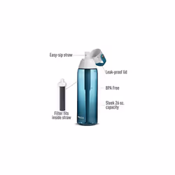 Brita Water Bottle with Filter, 26 Ounce Premium Filtered Water Bottle, BPA Free, Sea Glass