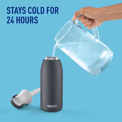 Brita Stainless Steel Premium Filtering Water Bottle  BPA-Free  Reusable  Insulated  Replaces 300 Plastic Water Bottles  Filter Lasts 2 Months or 40 G