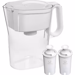 Brita Large 10 Cup Water Filter Pitcher with Smart Light Filter Reminder and 2 Standard Filtes Made Without BPA White (Pack ...
